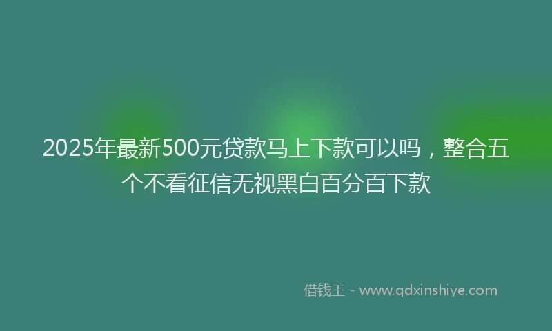 2025年最新500元贷款马上下款可以吗，整合五个不看征信无视黑白百分百下款