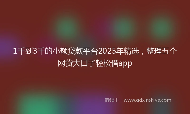 1千到3千的小额贷款平台2025年精选，整理五个网贷大口子轻松借app