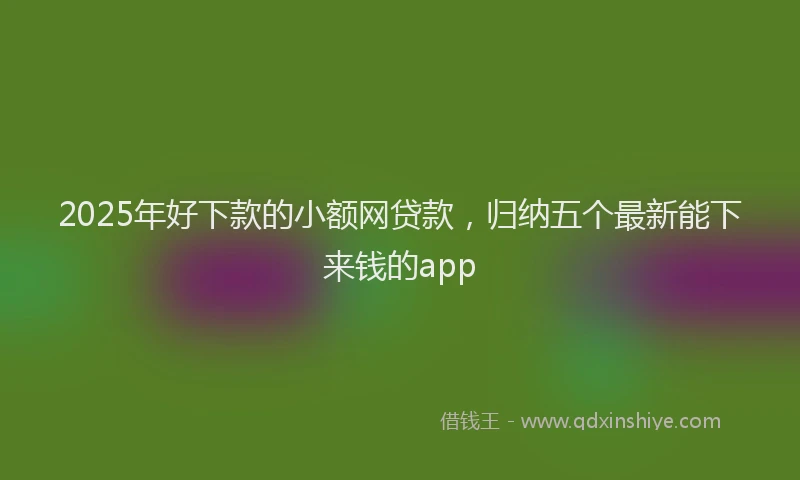 2025年好下款的小额网贷款，归纳五个最新能下来钱的app