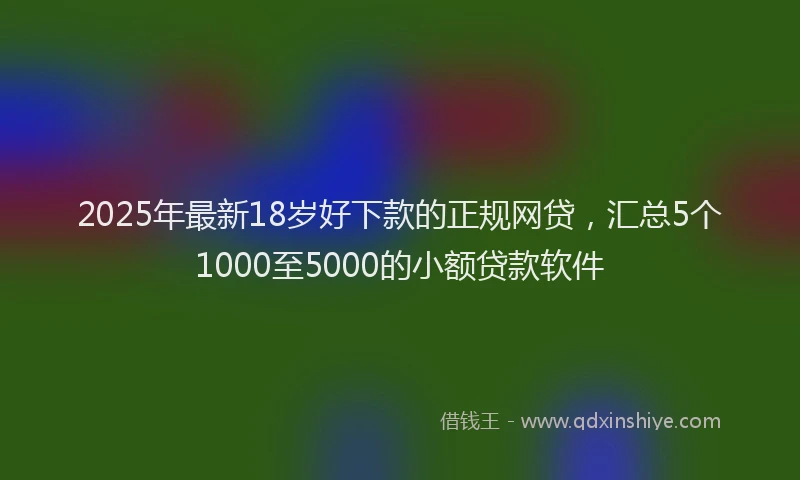 2025年最新18岁好下款的正规网贷，汇总5个1000至5000的小额贷款软件