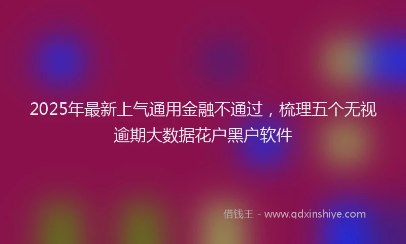 2025年最新上气通用金融不通过，梳理五个无视逾期大数据花户黑户软件