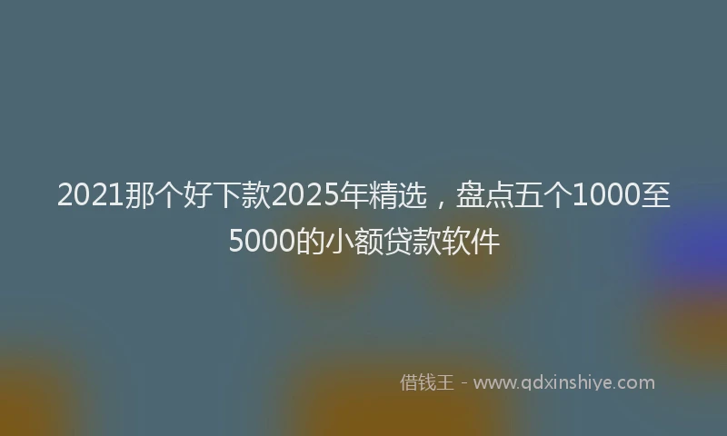 2021那个好下款2025年精选，盘点五个1000至5000的小额贷款软件