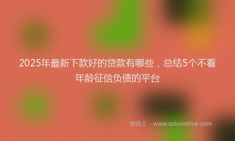 2025年最新下款好的贷款有哪些，总结5个不看年龄征信负债的平台