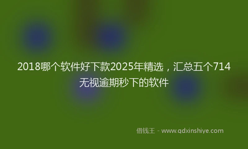 2018哪个软件好下款2025年精选，汇总五个714无视逾期秒下的软件