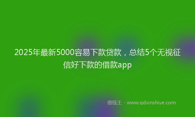 2025年最新5000容易下款贷款，总结5个无视征信好下款的借款app