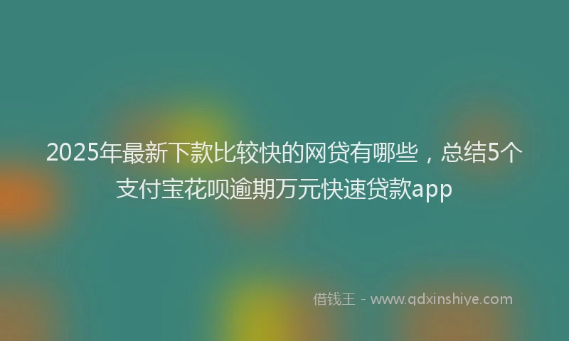 2025年最新下款比较快的网贷有哪些，总结5个支付宝花呗逾期万元快速贷款app