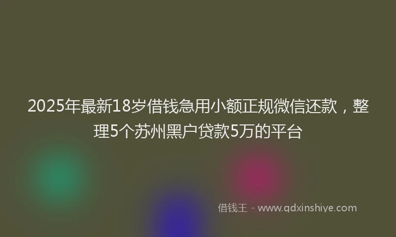 2025年最新18岁借钱急用小额正规微信还款，整理5个苏州黑户贷款5万的平台