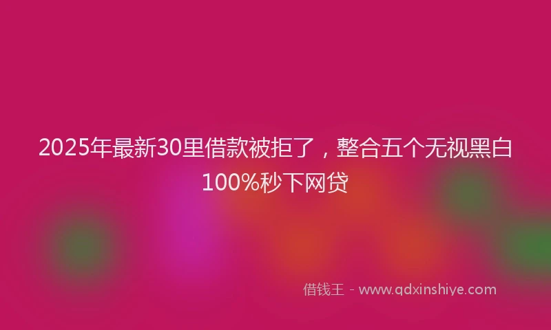 2025年最新30里借款被拒了，整合五个无视黑白100%秒下网贷
