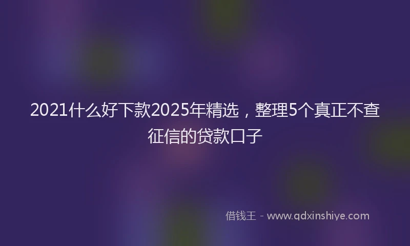 2021什么好下款2025年精选，整理5个真正不查征信的贷款口子