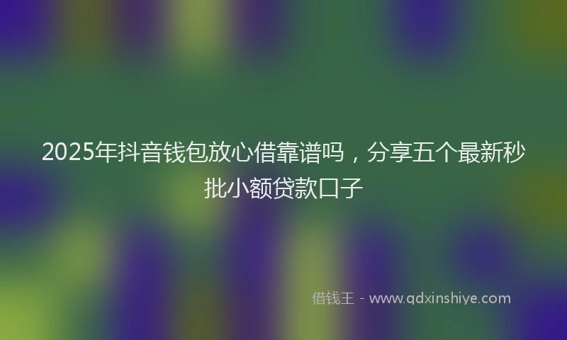 2025年抖音钱包放心借靠谱吗，分享五个最新秒批小额贷款口子