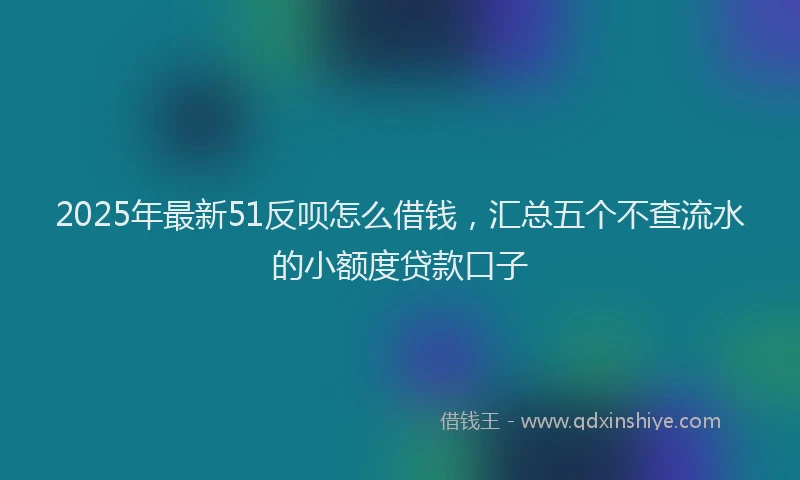 2025年最新51反呗怎么借钱，汇总五个不查流水的小额度贷款口子