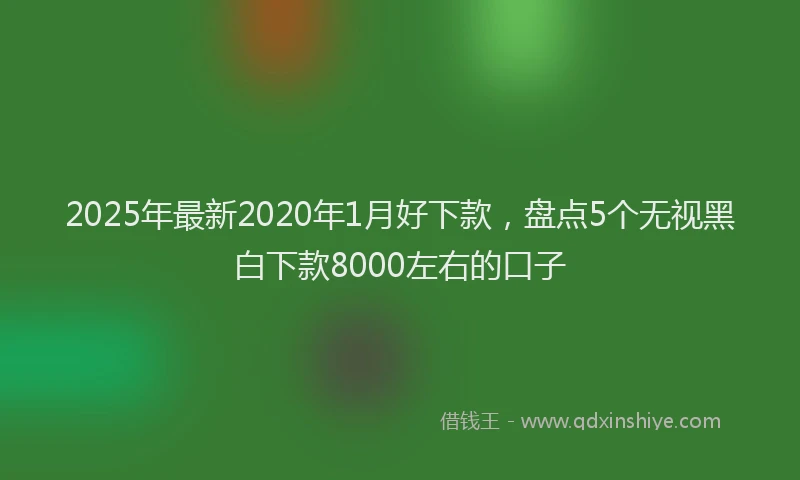 2025年最新2020年1月好下款，盘点5个无视黑白下款8000左右的口子