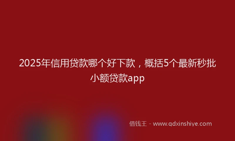 2025年信用贷款哪个好下款，概括5个最新秒批小额贷款app