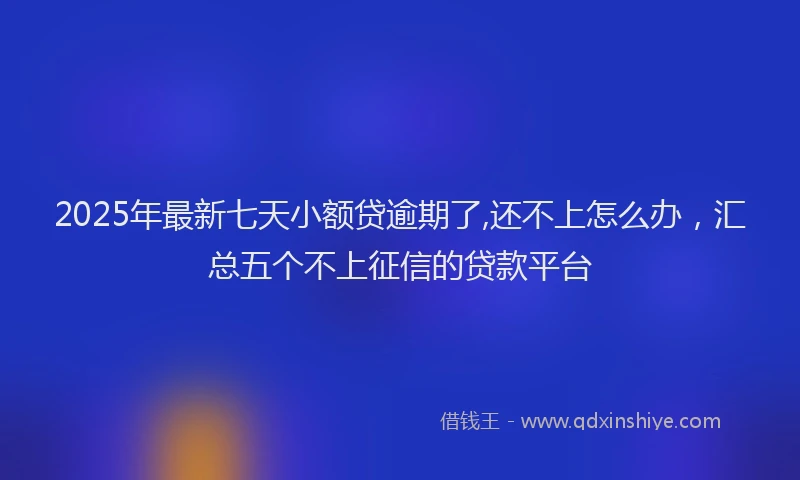 2025年最新七天小额贷逾期了,还不上怎么办，汇总五个不上征信的贷款平台