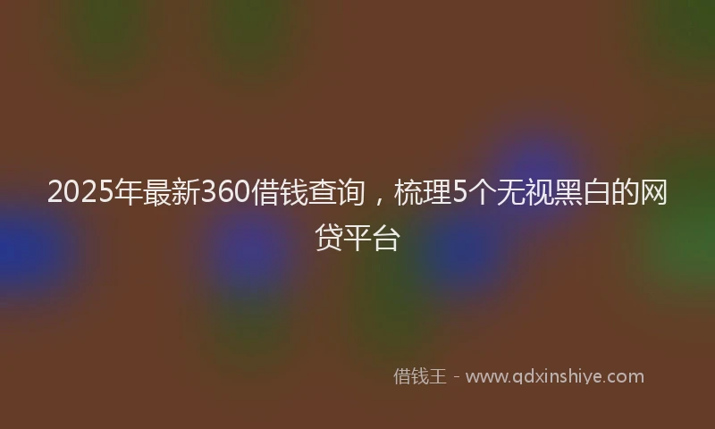 2025年最新360借钱查询，梳理5个无视黑白的网贷平台