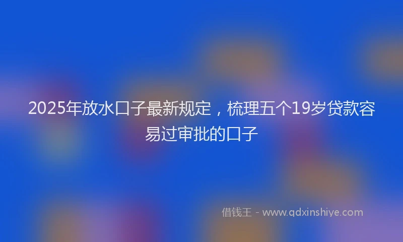 2025年放水口子最新规定，梳理五个19岁贷款容易过审批的口子