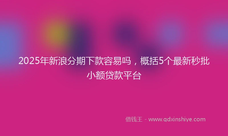 2025年新浪分期下款容易吗，概括5个最新秒批小额贷款平台