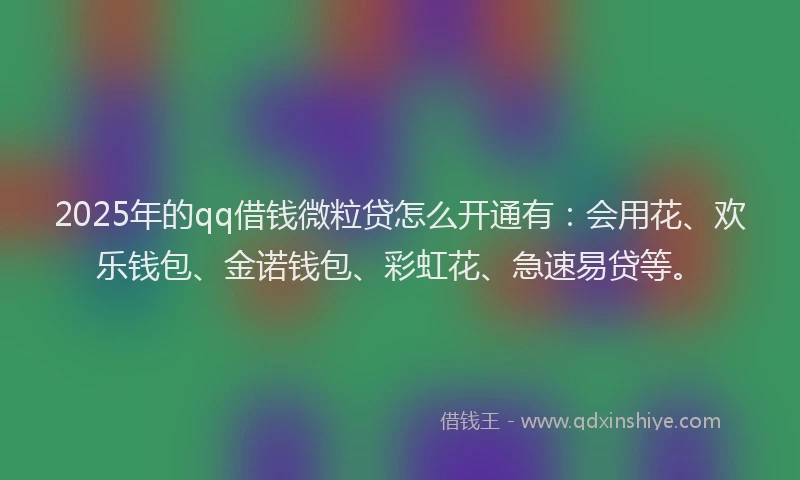 2025年的qq借钱微粒贷怎么开通有：会用花、欢乐钱包、金诺钱包、彩虹花、急速易贷等。