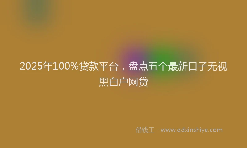 2025年100%贷款平台，盘点五个最新口子无视黑白户网贷