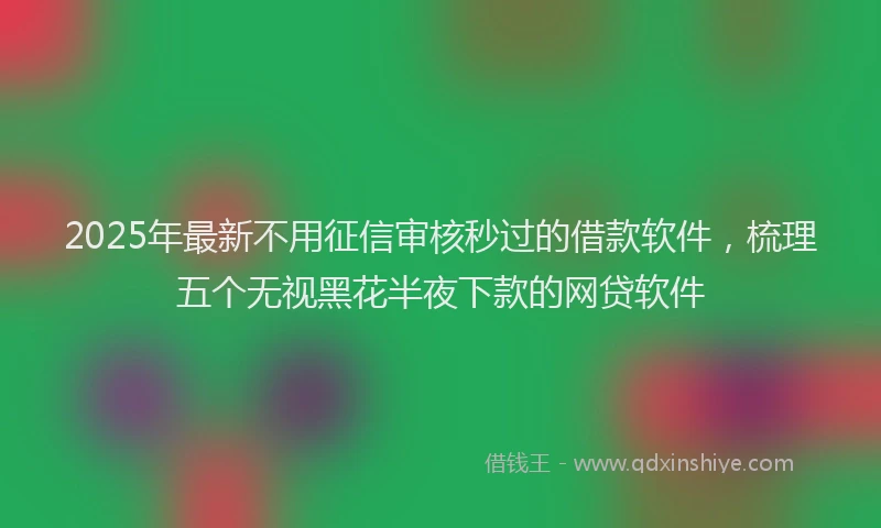 2025年最新不用征信审核秒过的借款软件，梳理五个无视黑花半夜下款的网贷软件