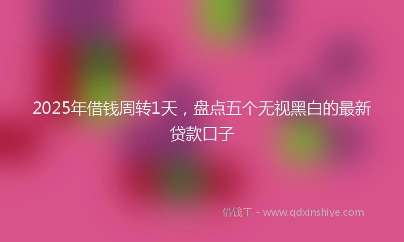 2025年借钱周转1天，盘点五个无视黑白的最新贷款口子