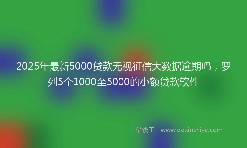 2025年最新5000贷款无视征信大数据逾期吗，罗列5个1000至5000的小额贷款软件