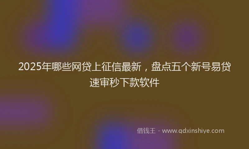 2025年哪些网贷上征信最新，盘点五个新号易贷速审秒下款软件