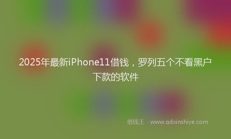 2025年最新iPhone11借钱，罗列五个不看黑户下款的软件