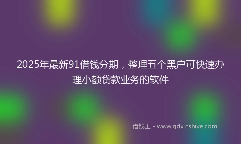 2025年最新91借钱分期，整理五个黑户可快速办理小额贷款业务的软件