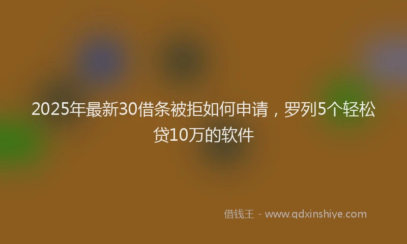 2025年最新30借条被拒如何申请，罗列5个轻松贷10万的软件
