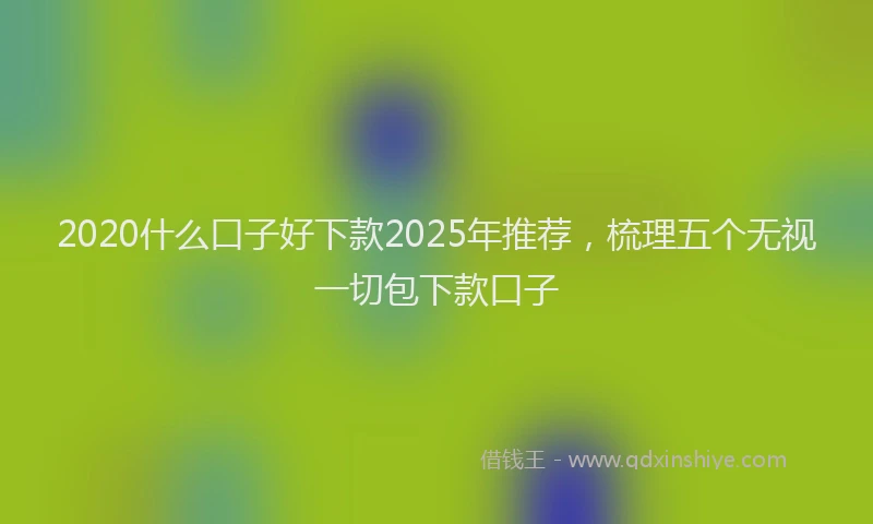 2020什么口子好下款2025年推荐,梳理五个无视一切包下款口子