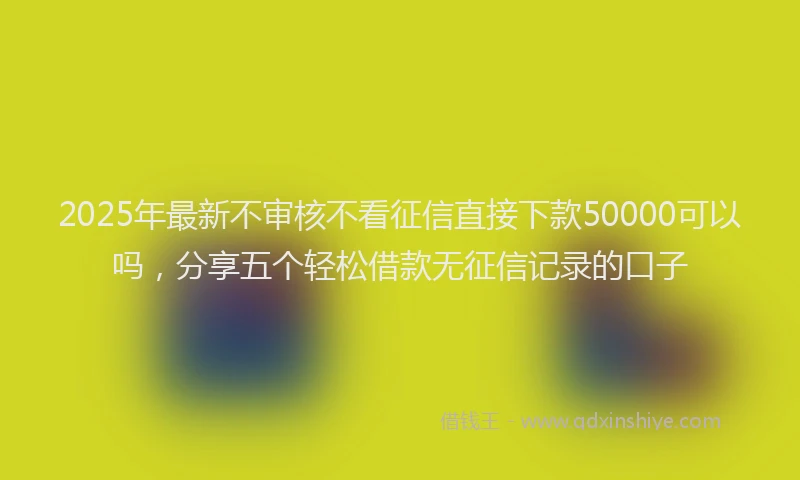 2025年最新不审核不看征信直接下款50000可以吗，分享五个轻松借款无征信记录的口子