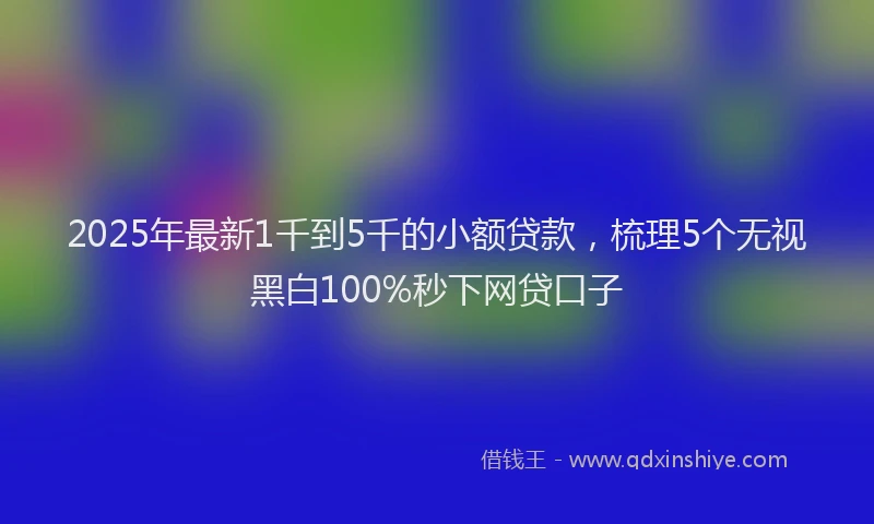 2025年最新1千到5千的小额贷款，梳理5个无视黑白100%秒下网贷口子
