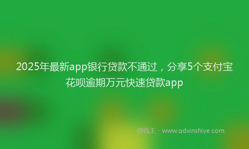 2025年最新app银行贷款不通过，分享5个支付宝花呗逾期万元快速贷款app