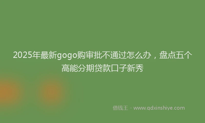 2025年最新gogo购审批不通过怎么办，盘点五个高能分期贷款口子新秀