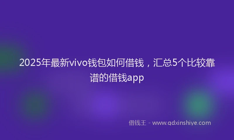2025年最新vivo钱包如何借钱，汇总5个比较靠谱的借钱app