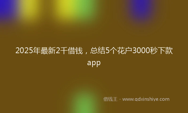 2025年最新2千借钱，总结5个花户3000秒下款app