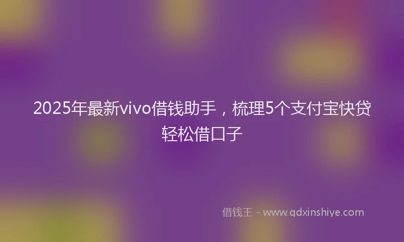 2025年最新vivo借钱助手，梳理5个支付宝快贷轻松借口子