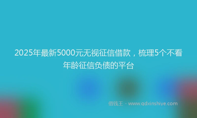 2025年最新5000元无视征信借款，梳理5个不看年龄征信负债的平台