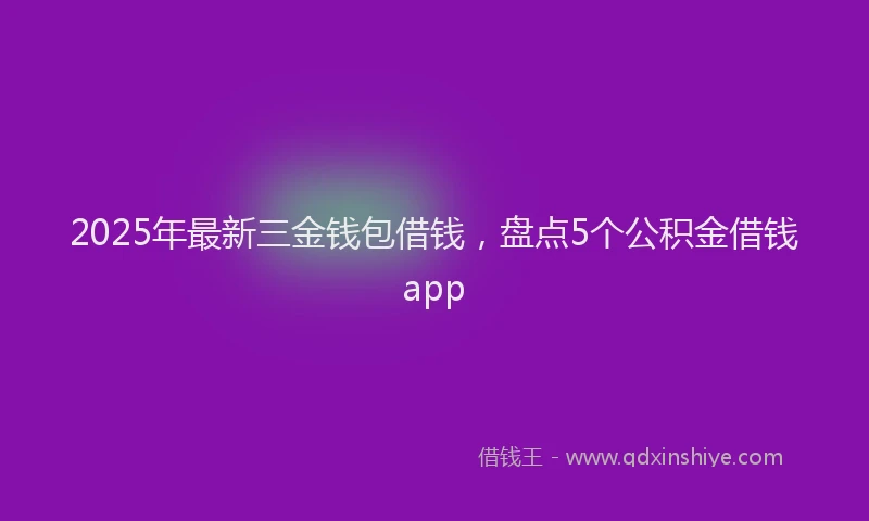 2025年最新三金钱包借钱，盘点5个公积金借钱app