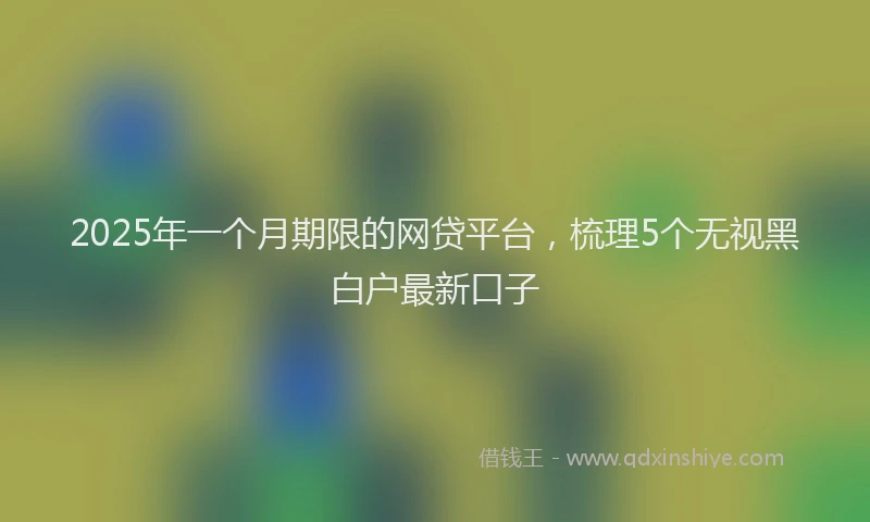2025年一个月期限的网贷平台，梳理5个无视黑白户最新口子