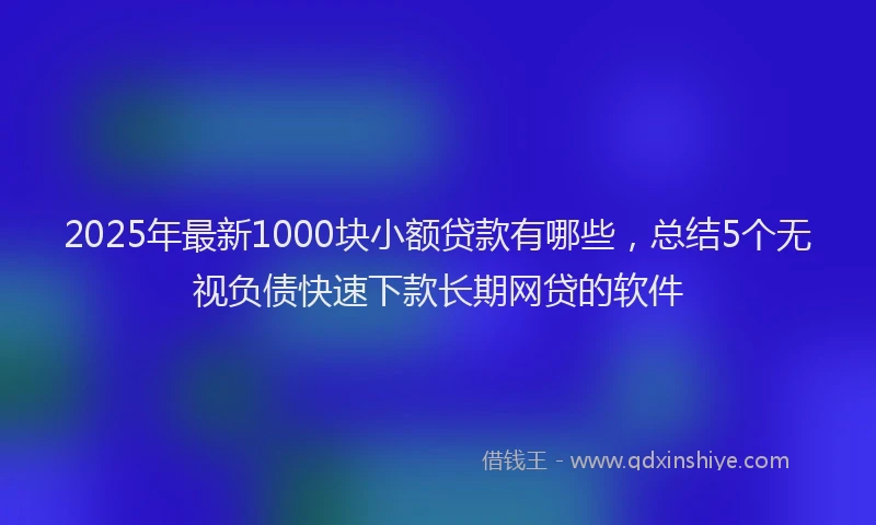 2025年最新1000块小额贷款有哪些，总结5个无视负债快速下款长期网贷的软件
