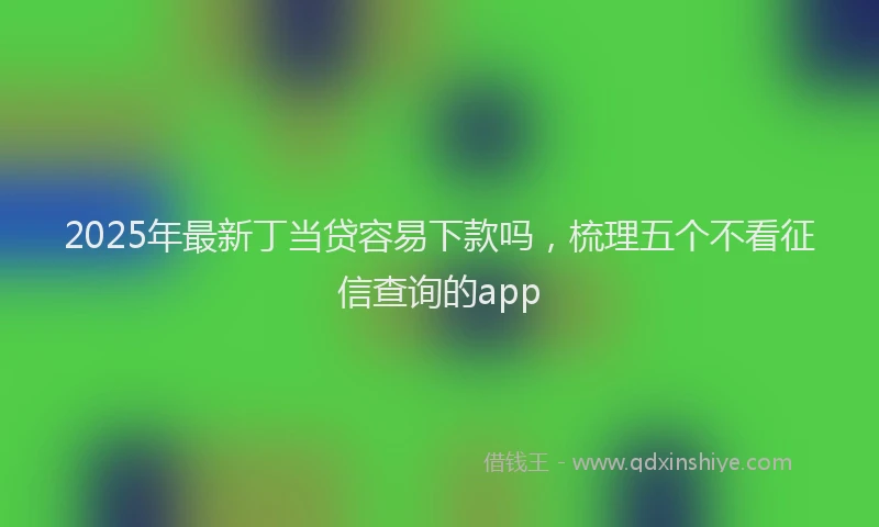2025年最新丁当贷容易下款吗，梳理五个不看征信查询的app