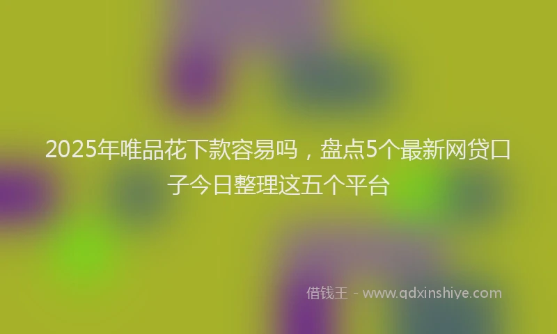 2025年唯品花下款容易吗，盘点5个最新网贷口子今日整理这五个平台