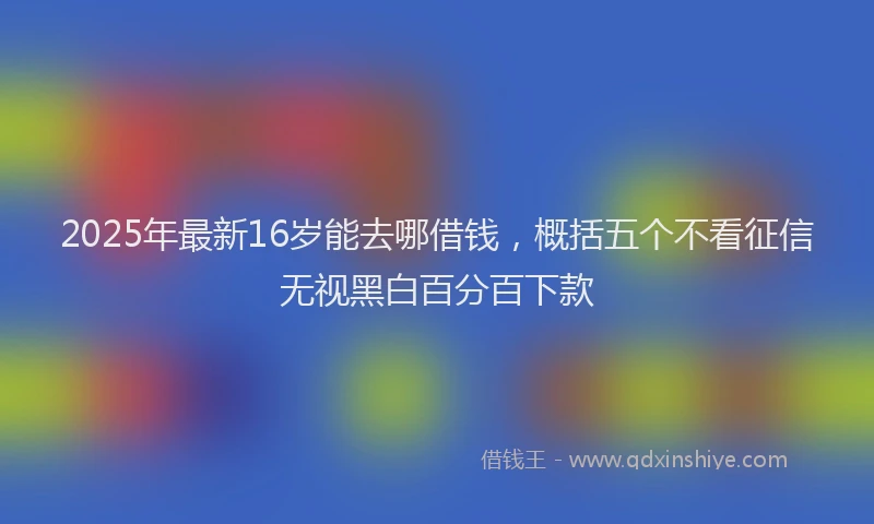 2025年最新16岁能去哪借钱，概括五个不看征信无视黑白百分百下款