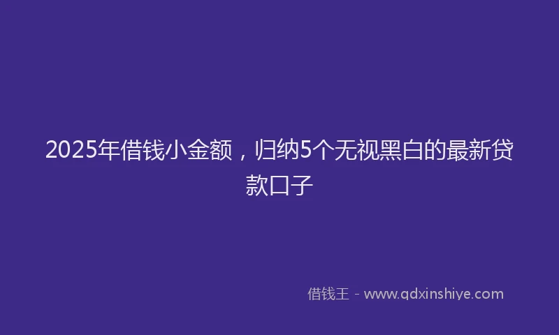 2025年借钱小金额，归纳5个无视黑白的最新贷款口子