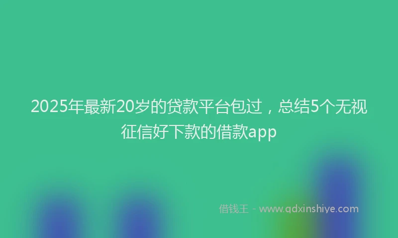 2025年最新20岁的贷款平台包过，总结5个无视征信好下款的借款app