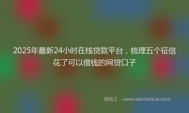 2025年最新24小时在线贷款平台，梳理五个征信花了可以借钱的网贷口子