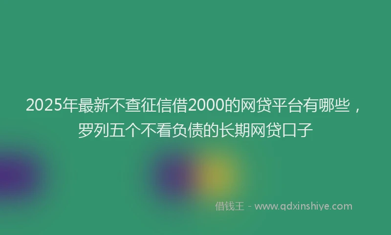 2025年最新不查征信借2000的网贷平台有哪些，罗列五个不看负债的长期网贷口子