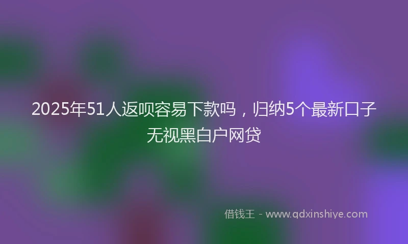 2025年51人返呗容易下款吗，归纳5个最新口子无视黑白户网贷